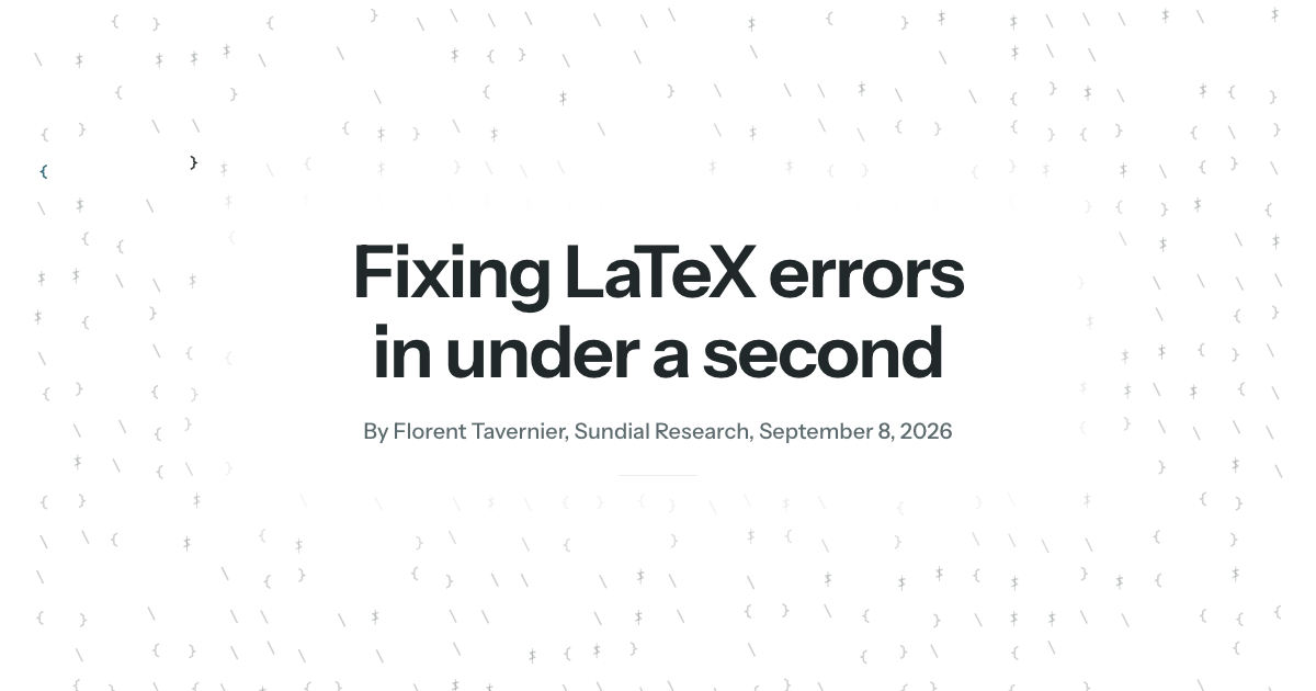 sundial.md — How we fine-tuned Inkling-Small on the largest dataset of real LaTeX compilation errors…