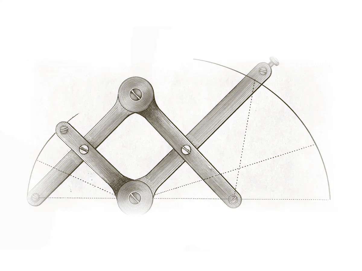 Engraving of a draftsman's pantograph