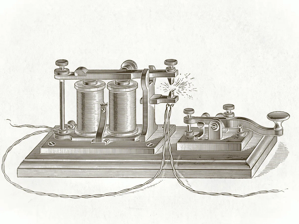 Engraving of a telegraph relay